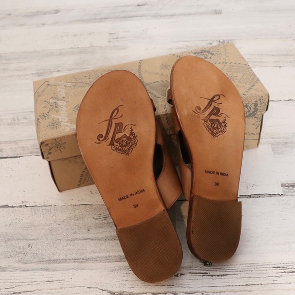 Free People San Antoni Slide in Luggage Tan size 39 New in Box - Picture 5 of 6